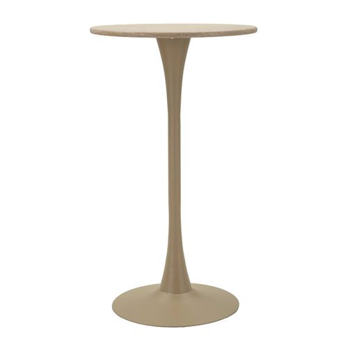 Table De Bar Moderne Crème, Design Essentiel Ø 60x106 Cm
