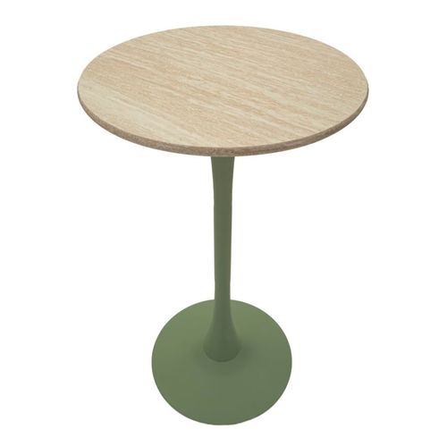 Table De Bar Moderne Verte Et Crème, Design Élégant Ø 60x106 Cm