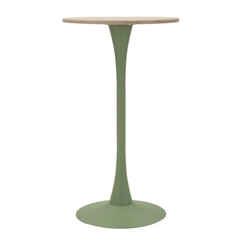 Table De Bar Moderne Verte Et Crème, Design Élégant Ø 60x106 Cm