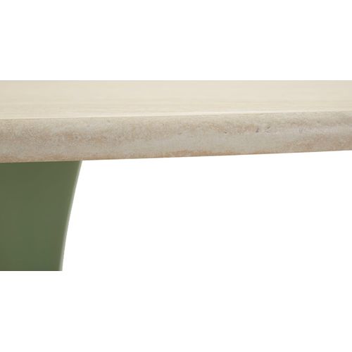Table D'appoint Moderne Verte Et Crème, Design Épuré 120x120x76 Cm