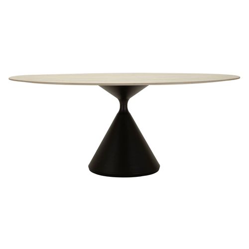 Table D'appoint Moderne Avec Plateau Effet Marbre, Base Sculpturale 180x90x73 Cm