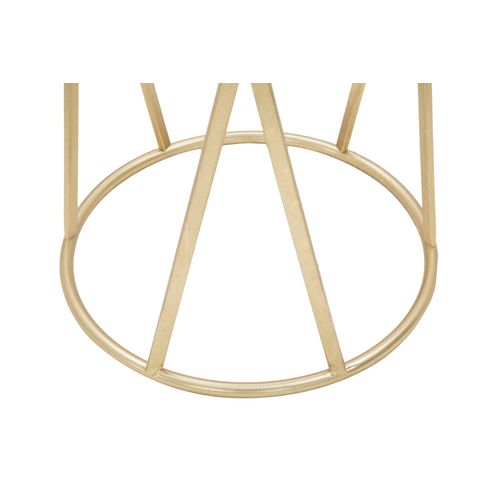 Table d'appoint Ronde En Métal Doré Et Verre Noir Ø35x75 Cm Style Gatsby