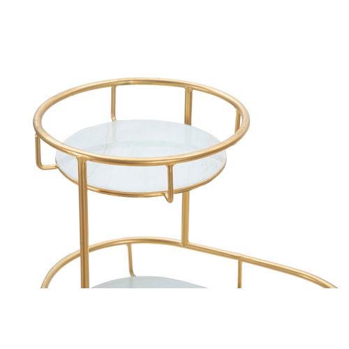 Plateau à Deux Niveaux En Métal Doré Et Verre 36x22,5x27 Cm – Élégance Pratique