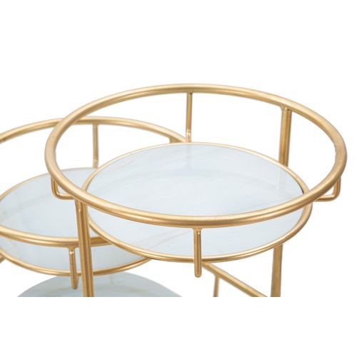 Plateau à Trois Niveaux En Métal Doré Et Verre 36x22,5x27 Cm – Élégance Pratique