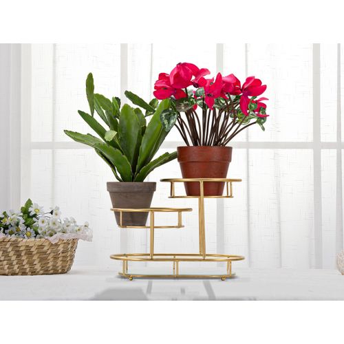 Plateau à Trois Niveaux En Métal Doré Et Verre 36x22,5x27 Cm – Élégance Pratique