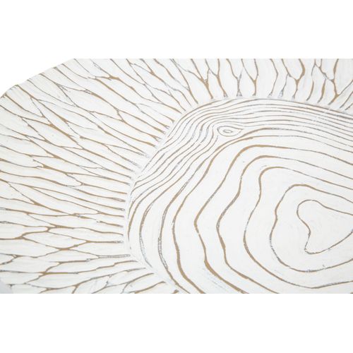 Plateau Décoratif En Polyresine Blanc 37x34x6 Cm – Style Boho Chic