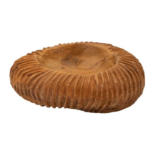 Plateau Artisanal En Teck Recyclé Ø 32 Cm – Élégant Et Durable