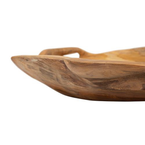 Plateau Vide-sac En Teck Recyclé 42x36 Cm – Élégance Artisanale Et Durable