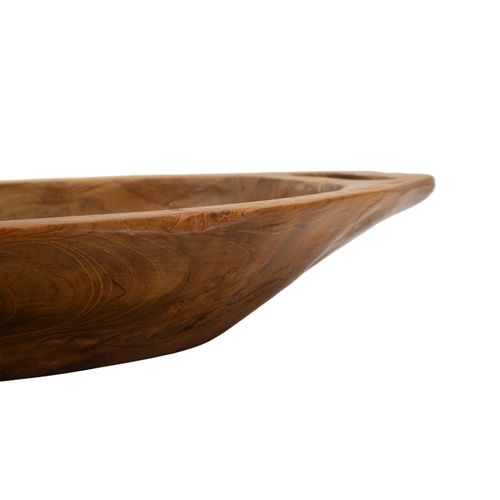 Plateau Vide-sac En Teck Recyclé 37x26,5 Cm – Poignées Ergonomiques