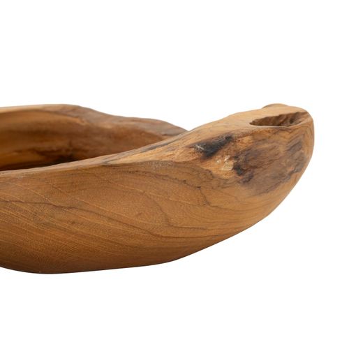 Plateau Vide-sac En Teck Recyclé Ø 20 Cm – Formes Sinueuses Artisanales