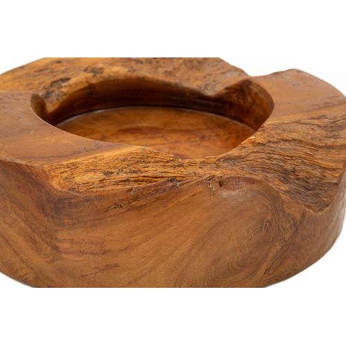 Plateau Vide-sac En Teck Recyclé Ø 21 Cm – Formes Sinueuses Artisanales