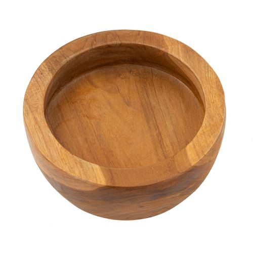 Petit Plateau Vide-sac En Teck Recyclé Ø 15 Cm – Formes Sinueuses Artisanales