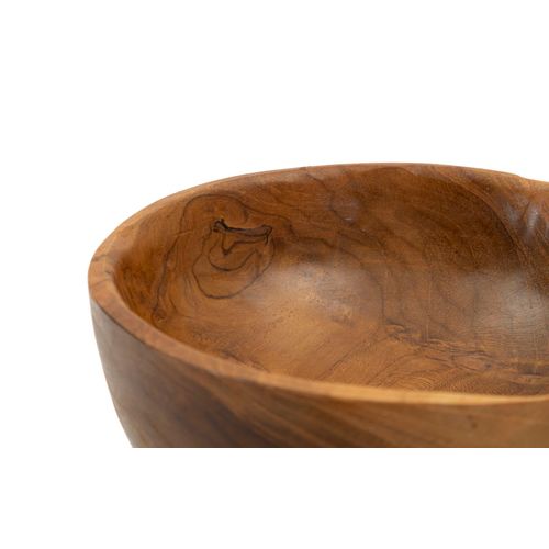 Plateau En Teck Recyclé Irrégulier Ø15x8 Cm Déco Artisanale