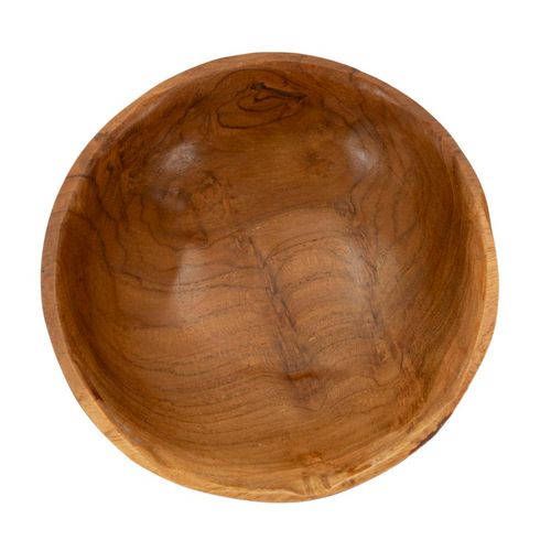 Plateau En Teck Recyclé Irrégulier Ø15x8 Cm Déco Artisanale