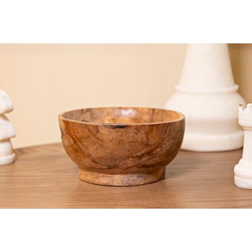 Plateau En Teck Recyclé Irrégulier Ø15x8 Cm Déco Artisanale