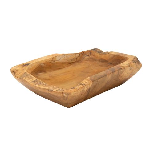 Plateau Vide-poches En Teck Recyclé Rectangulaire 25x19x7 Cm