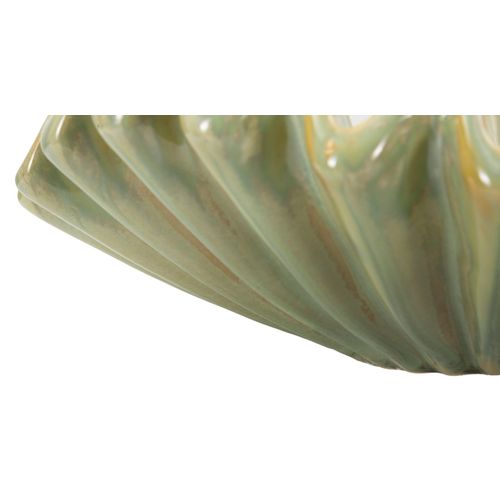 Plateau Rond En Céramique Ø40 Cm Style Artistique Vert Pour Décoration Moderne