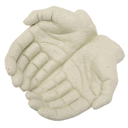 Plateau Sculptural En Forme De Mains Entrelacées 22,7x20x7,3 Cm Crème