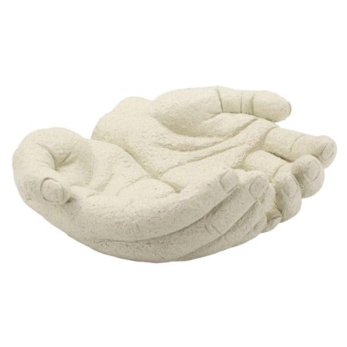 Plateau Sculptural En Forme De Mains Entrelacées 22,7x20x7,3 Cm Crème