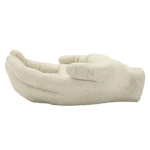 Plateau Sculptural En Forme De Mains Entrelacées 22,7x20x7,3 Cm Crème