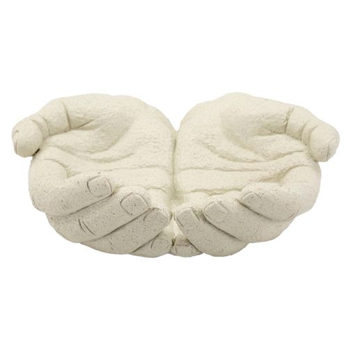 Plateau Sculptural En Forme De Mains Entrelacées 22,7x20x7,3 Cm Crème