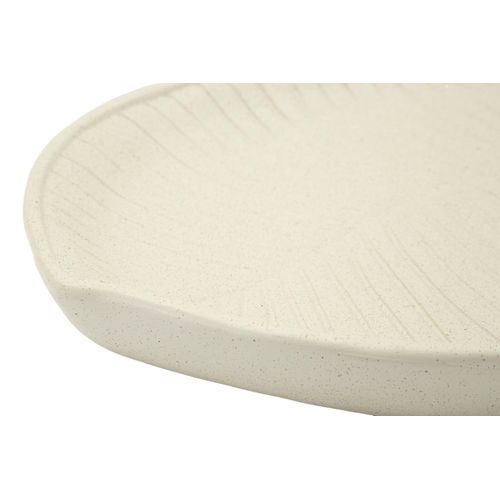 Plateau Ovale Raffiné 33x29x4 Cm En Polyresine Crème Avec Motifs Naturels