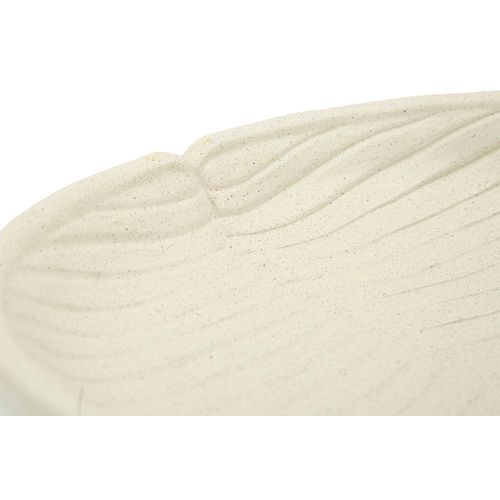 Plateau Ovale Raffiné 33x29x4 Cm En Polyresine Crème Avec Motifs Naturels