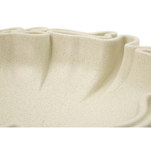 Plateau Sculptural 40,5x38,5x9,5 Cm En Polyresine Crème Style Moderne