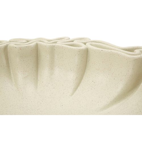 Plateau Sculptural Moderne 30,5x29x7,5 Cm En Polyresine Crème