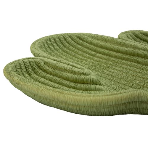 Plateau Décoratif 34x20x3 Cm Vert Nature En Polyresine, Inspiration Cactus