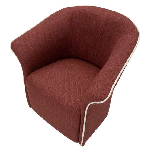 Fauteuil Pivotant Bordeaux 83,5x66x80 Cm Design Enveloppant Et Élégant