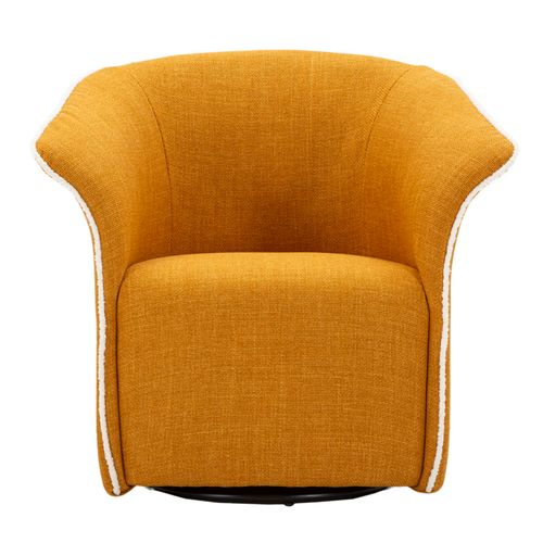 Fauteuil Pivotant Moutarde 83,5x66x80 Cm Design Enveloppant Et Moderne