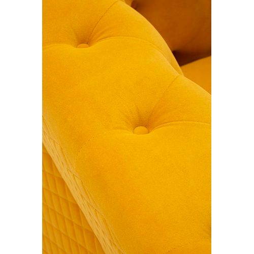 Fauteuil Vert Capitonné Avec Coussin 104x83x76 Cm En Velours Et Pieds Dorés