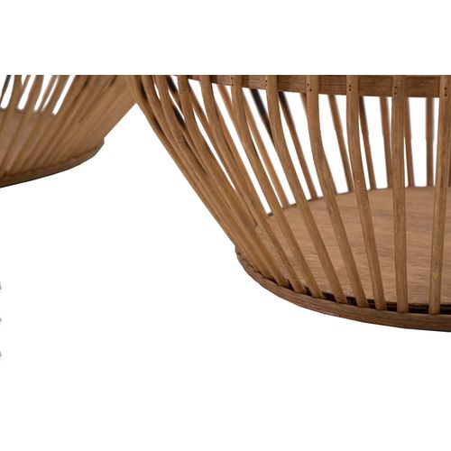 Set De 2 Paniers Ronds En Rotin Ø47x39,5 Et Ø34x36,5 Cm Style Bohème