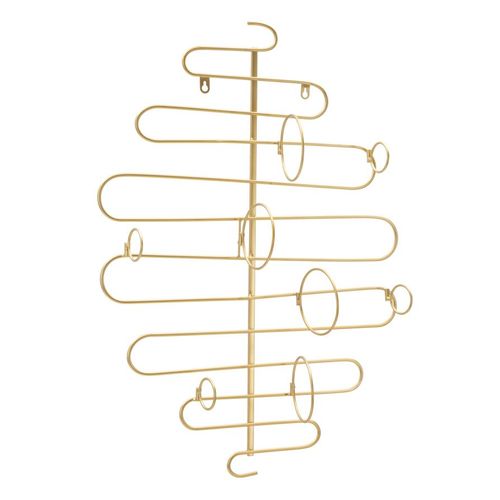 Porte-bouteilles Mural En Métal Doré 4 Bouteilles Style Élégant, 53x13x72cm