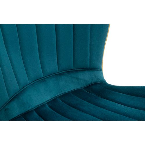 Lot De 2 Chaises Paris En Velours Synthétique Bleu-vert 46x58x77 Cm