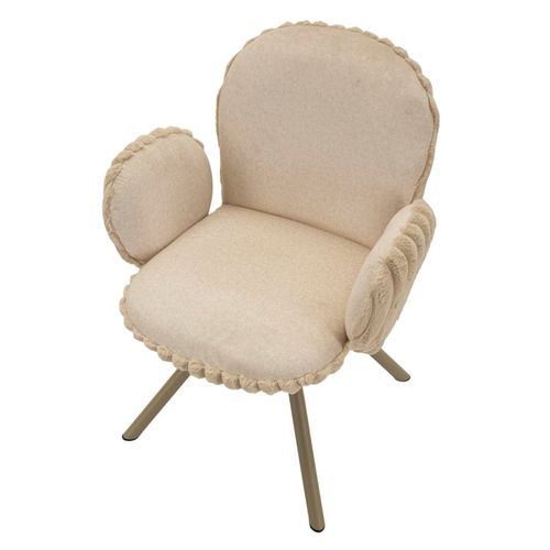 Lot De 2 Chaises Modernes Crème 64x68x83 Cm Avec Accoudoirs Décoratifs