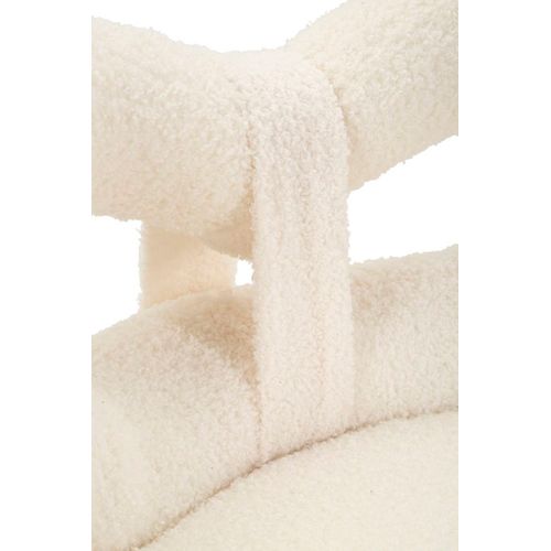 Mini Chaise Blanche Glamour Ø 40x67 Cm, Assise 46 Cm, Design Enveloppant