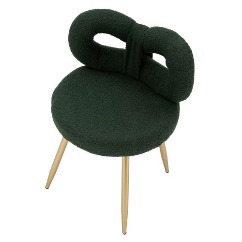 Mini Chaise Vert Glamour Ø 40x67 Cm, Assise 46 Cm, Design Enveloppant