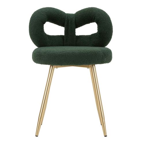 Mini Chaise Vert Glamour Ø 40x67 Cm, Assise 46 Cm, Design Enveloppant
