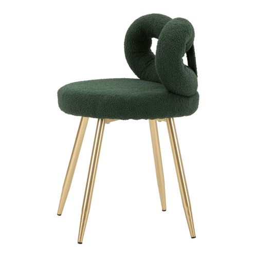 Mini Chaise Vert Glamour Ø 40x67 Cm, Assise 46 Cm, Design Enveloppant