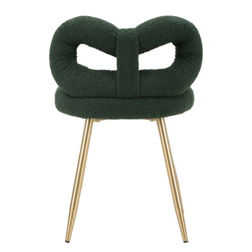 Mini Chaise Vert Glamour Ø 40x67 Cm, Assise 46 Cm, Design Enveloppant