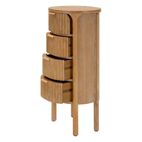 Commode Moderne En Bois Marron Avec 3 Tiroirs, 38x33,5x82 Cm