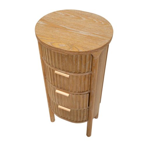 Commode Moderne En Bois Marron Avec 3 Tiroirs, 38x33,5x82 Cm