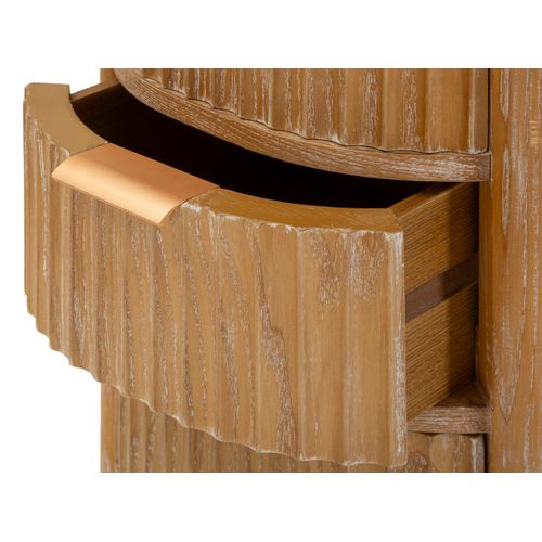 Commode Moderne En Bois Marron Avec 3 Tiroirs, 38x33,5x82 Cm