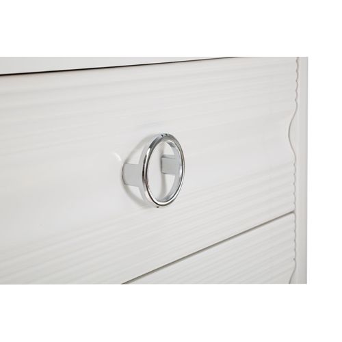 Commode 3 Tiroirs Blanche Au Design Épuré 81x40x84 Cm Pour Chambre Moderne