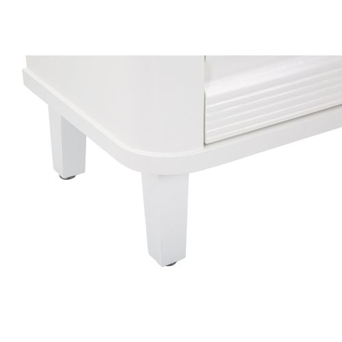 Commode 3 Tiroirs Blanche Au Design Épuré 81x40x84 Cm Pour Chambre Moderne