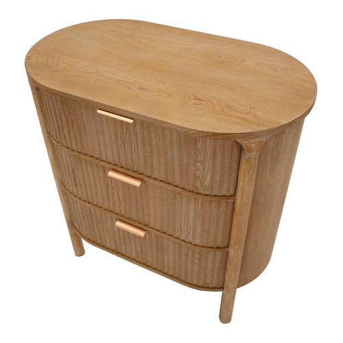 Commode Moderne 3 Tiroirs Bois Naturel 80,5x47x82 Cm Robuste Et Élégante