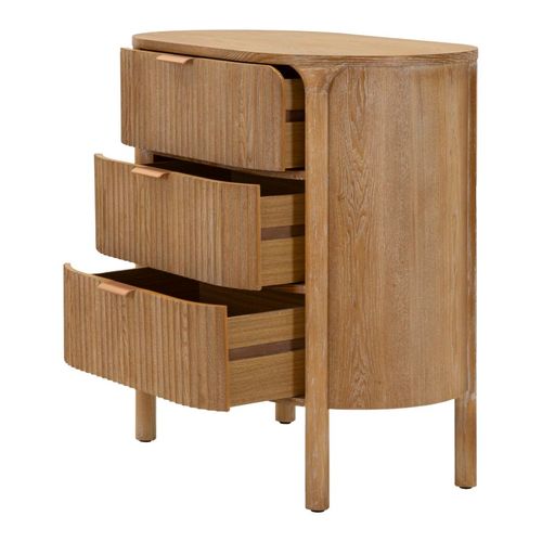 Commode Moderne 3 Tiroirs Bois Naturel 80,5x47x82 Cm Robuste Et Élégante