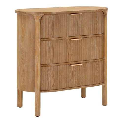 Commode Moderne 3 Tiroirs Bois Naturel 80,5x47x82 Cm Robuste Et Élégante